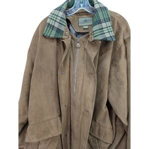 Vintage Rainforest Men's Suede Jacket Size L Brown Goose Down Western Cowboy